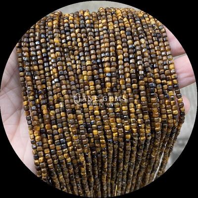 宝石 キューブ 数珠 ルビー ゾイサイト 虎の目 松散な線 方角 数珠 DIY 宝石制作