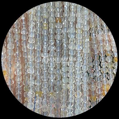 小さい虹色の磨いた宝石の珠 金色オブシディアン ジュエリー製造のための松散糸