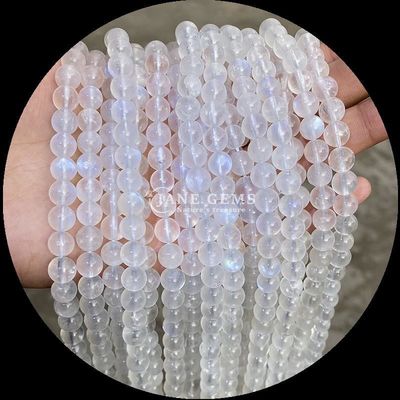 丸切りの天然宝石 月石 フロアイト 洋ジャスパー ローズストランド 数珠 DIY 宝石