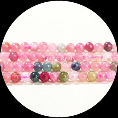 鮮やかな丸い多色 DIY 宝石 ミニ ゆるい ツーマリン 黄玉 ゆるい 糸 数珠
