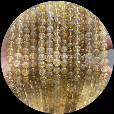 丸い珠 色々 天然 ローズ クォーツ 金色  Rutilated クォーツ DIY 宝石