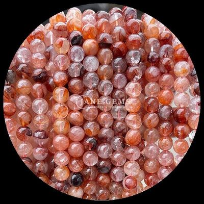 丸い宝石 火クォーツ 煙のクォーツ 珠の糸  DIY ジュエリー制作のための様々な色
