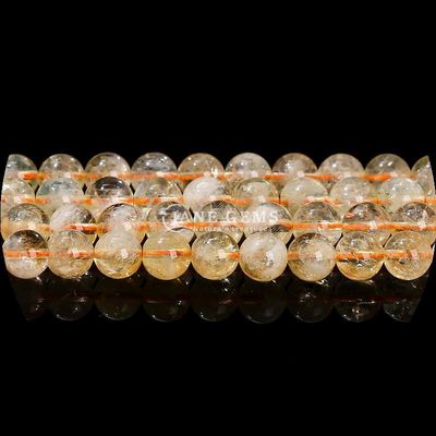 自然 丸い形 宝石 数珠 クリア クォーツ シトリン アメジスト  DIY 宝石 ゆるい 糸
