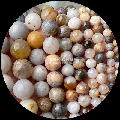 丸い形 8mm 天然宝石 数珠 様々なアゲート 数珠 カーネリアン 黄色 ストライプ アゲート ローズ 数珠 ストランド DIY 宝石