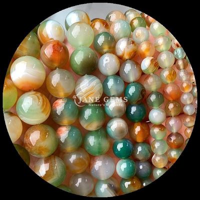 丸い形 8mm 天然宝石 数珠 様々なアゲート 数珠 カーネリアン 黄色 ストライプ アゲート ローズ 数珠 ストランド DIY 宝石