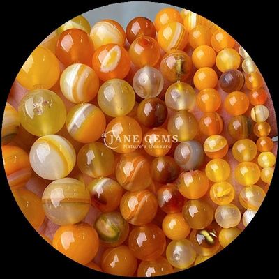 丸い形 8mm 天然宝石 数珠 様々なアゲート 数珠 カーネリアン 黄色 ストライプ アゲート ローズ 数珠 ストランド DIY 宝石