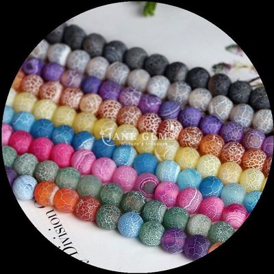 多色アゲート 数珠 8mm 数珠サイズ 天然宝石 丸切りの虹 天気付きアゲート ゆったり糸 DIY ギフト