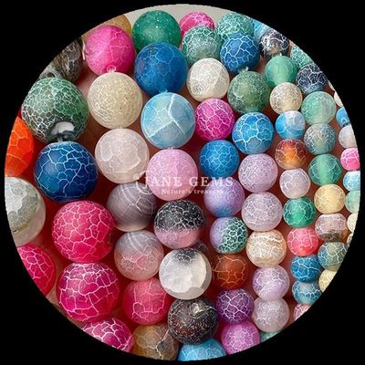多色アゲート 数珠 8mm 数珠サイズ 天然宝石 丸切りの虹 天気付きアゲート ゆったり糸 DIY ギフト