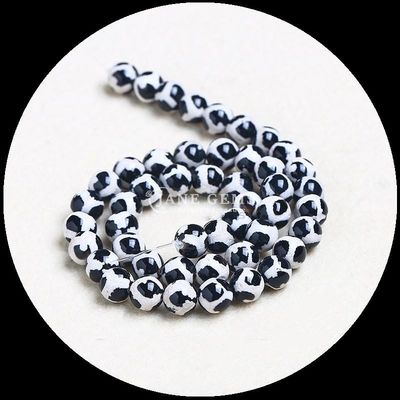 DIY 宝石制作 必須 多彩のチバタンアガート 数珠 三眼 Dzi ローズ 数珠糸 磨き技術