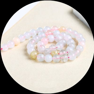 丸切りの宝石 色々 カルセドニウム ゆったりな珠の糸 DIY ジュエリー作りに最適
