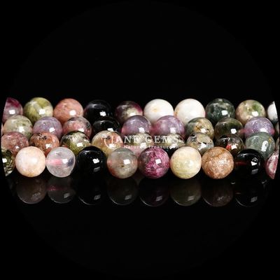 丸切りの宝石 数珠 金砂石 モス アガート ツーマリンの様々な結晶 癒しの松散な数珠 ストランド 究極のDIY 宝石製作必需品